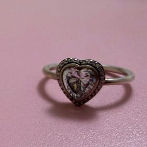 Pandora Heart-Shaped Silver Ring